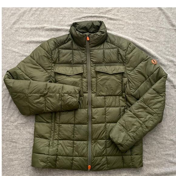 Save The Duck PlumTech Mens Size M Green Quilted Ultra Light Jacket - Picture 2 of 13
